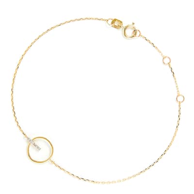 Gold Barette Encerclee Diamond Bracelet