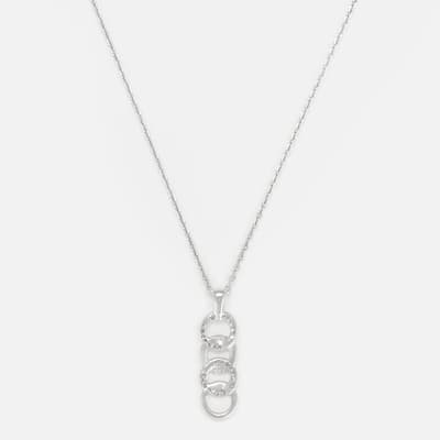 Silver Ronds Entrelaces Diamond Necklace