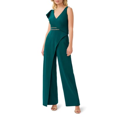 Forest Crepe Ruffled Jumpsuit