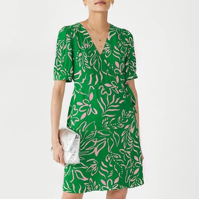 Green Caitlyn Wrap Mini Dress