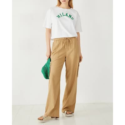 Brown Caro Cargo Linen Trousers