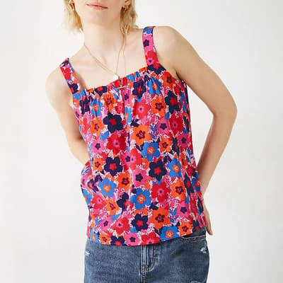 Pink Poppy Strappy Floral Cotton Top 
