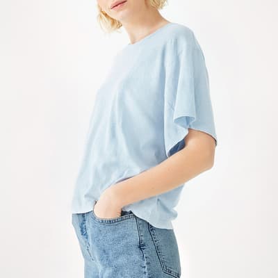 Blue Annie Linen Blend T-Shirt