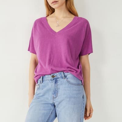 Eva Linen Blend Knitted T-Shirt