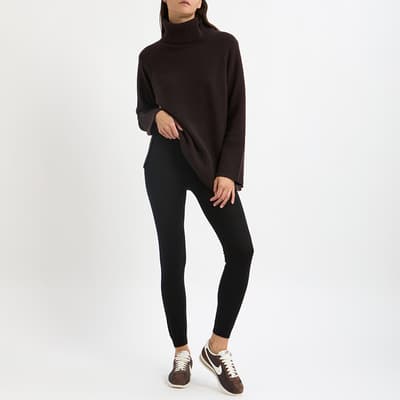 Black Wool Fine Knit Leggings