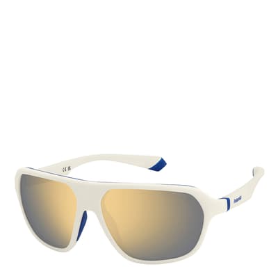 White Rectangular Sunglasses 59mm