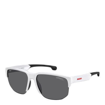 Matte White Rectangular Sunglasses 63mm