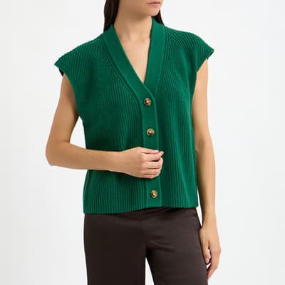 Green Sleeveless Cardigan