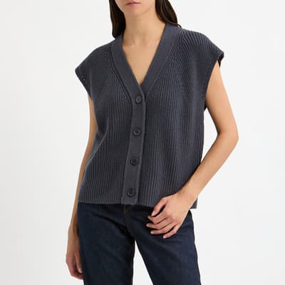 Slate Sleeveless Cardigan