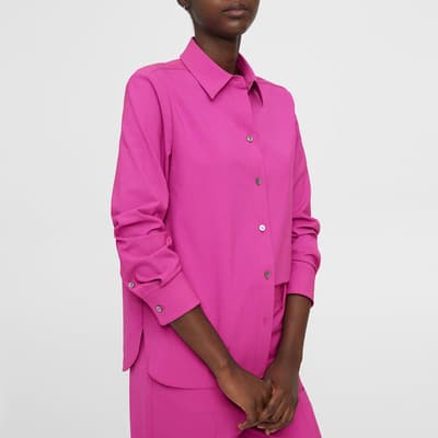 Pink Straight Wool Blend Shirt