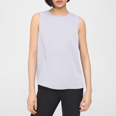 Lilac Straight Shell Woven Silk Top