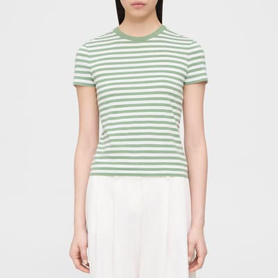 Green Stripe Cotton T-Shirt