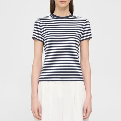 Navy Stripe Cotton T-Shirt