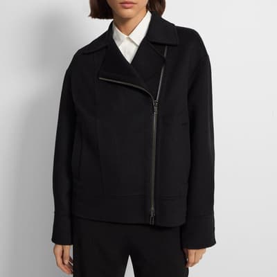 Black Moto Cashmere Blend Jacket 