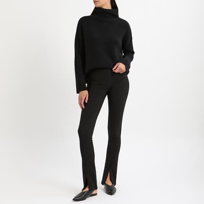 Black Cashmere Blend Funnel Neck Jumper