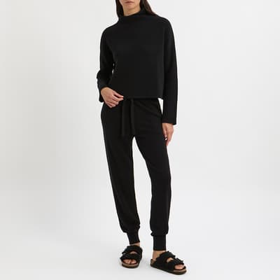 Black Cashmere Blend Cuffed Joggers