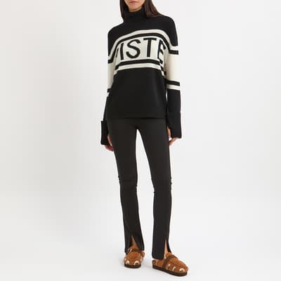 Black Cashmere Blend Piste Jumper