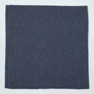 Slate Cashmere Ribbed Snood