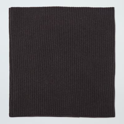 Brown Cashmere Ribbed Snood