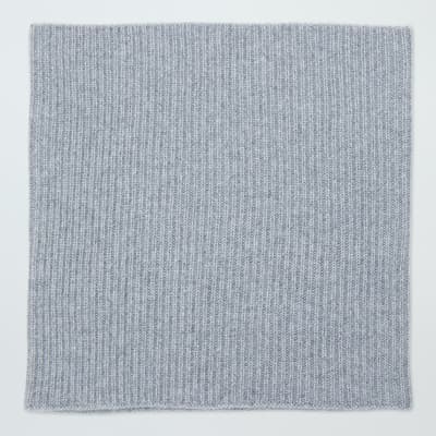 Grey Cashmere Ribbed Snood