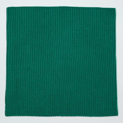 Green Cashmere Ribbed Snood