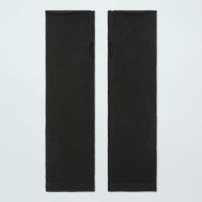 Black Cashmere Fine Knit Wrist Warmers