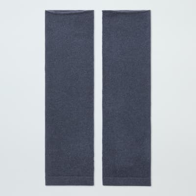 Slate Cashmere Fine Knit Wrist Warmers