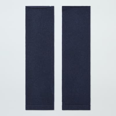 Navy Cashmere Fine Knit Wrist Warmers