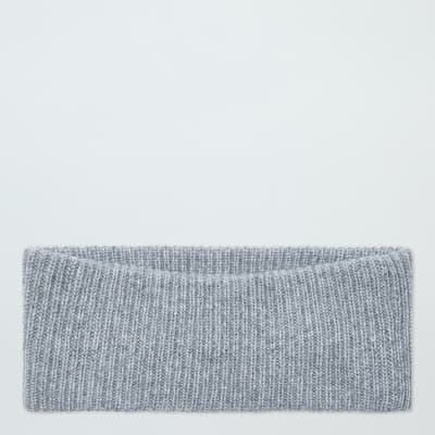 Grey Cashmere Ribbed Headband