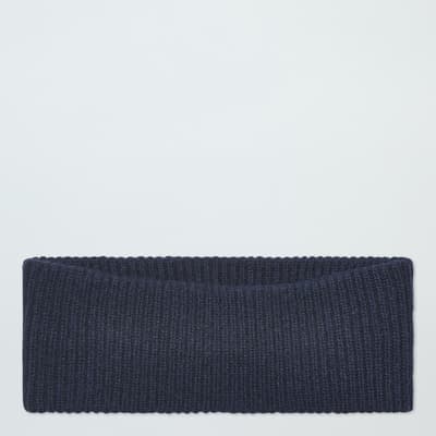 Navy Cashmere Ribbed Headband