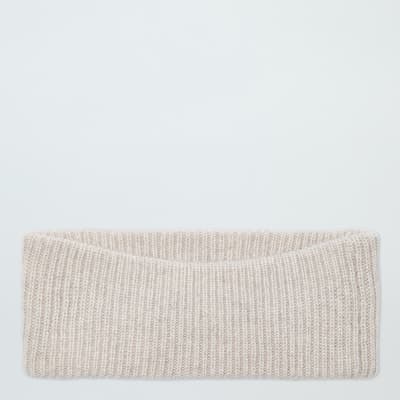 Cream Cashmere Ribbed Headband