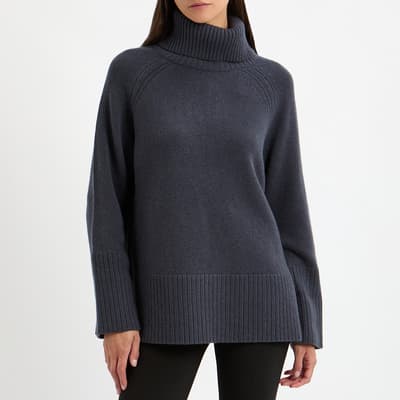 Slate Cashmere Roll Neck Tunic