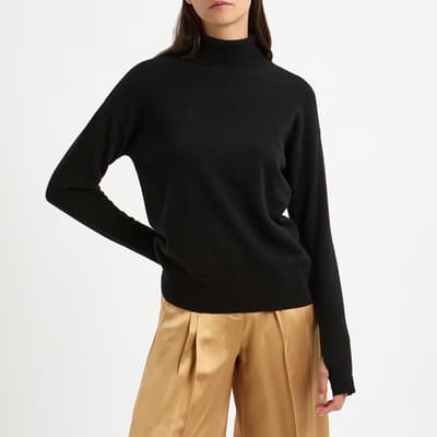 Black Cashmere Polo Neck Jumper