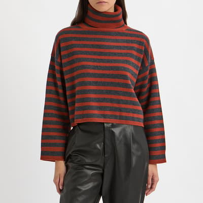 Copper / Charcoal Wool Stripe Jumper