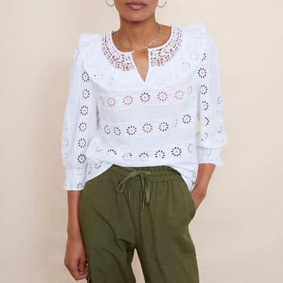 White Romee Broderie Blouse 