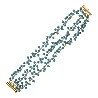 18K Gold Multi Turquoise Bracelet