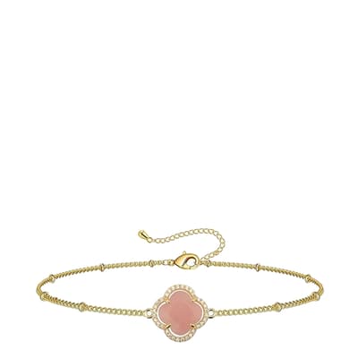 18K Gold Rose Quartz Embellished Bracelet