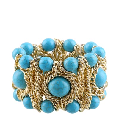 18K Gold Turquoise Bold Bracelet