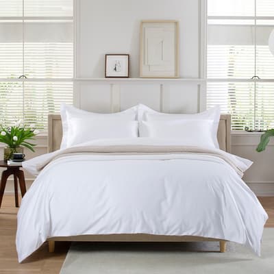 400TC Double Fitted Sheet, White