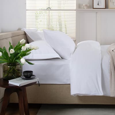 1000TC Double Fitted Sheet, White