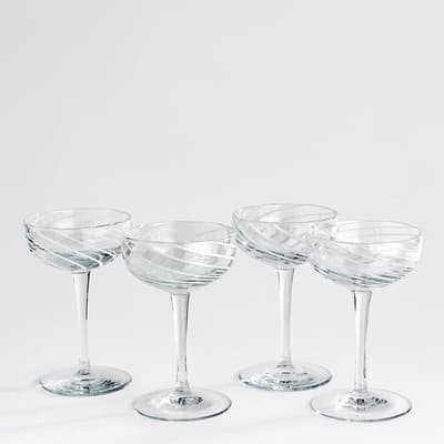 Set of 4  Coletta Coupe Glass