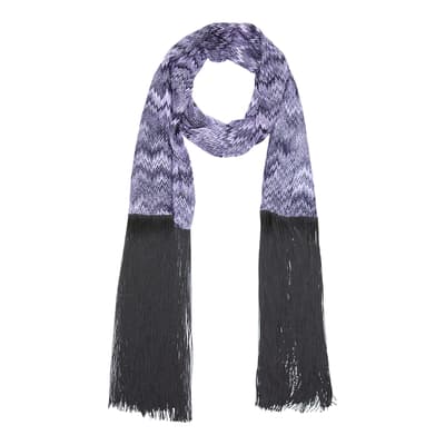 Purple, Black kniited scarf