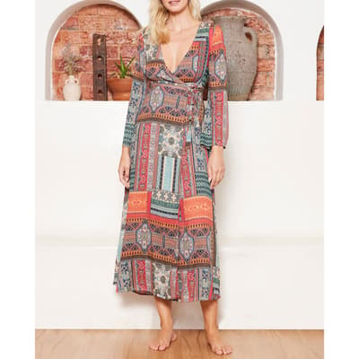 Multi Kefalonia Suri Wrap Maxi Dress 