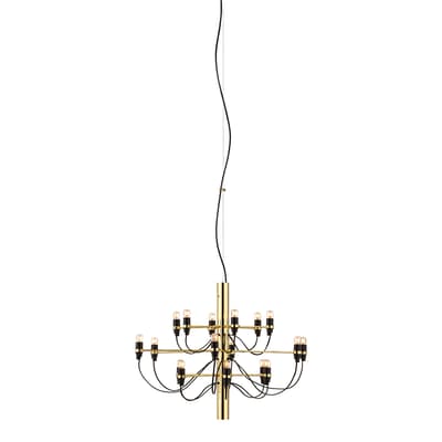 2097/18 Suspension Lamp, Clear Bulbs, Brass