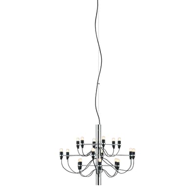 2097/18 Suspension Lamp, Clear Bulbs, Chrome