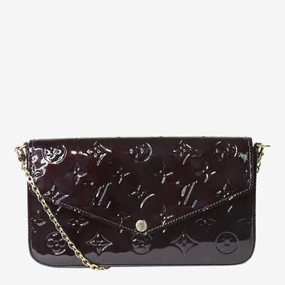 Louis Vuitton Burgundy Monogram 2019 Pochette Felicie Vernis Leather Bag