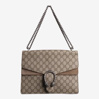 Gucci Brown Medium GG Supreme Dionysus Shoulder Bag