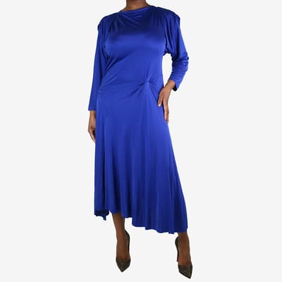 Isabel Marant Blue Satin Midi Dress UK 14