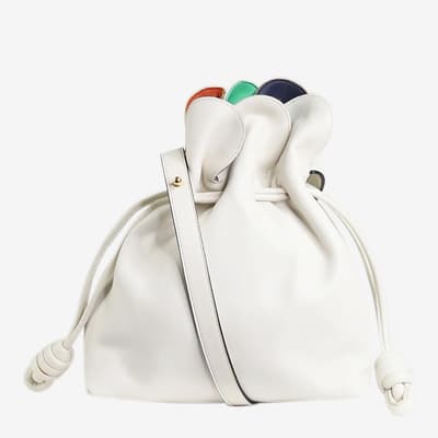 Loewe White Flamenco Petal Bag 