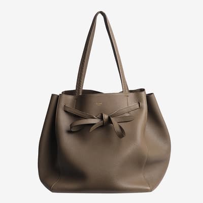 Celine Taupe Leather Tote Bag
